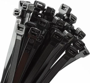 36" Long (900mm x9mm) UV Heavy Duty Cable Zip Tie Straps 50 Pack 0.35 Inch Black - Picture 1 of 3