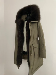 WOOLRICH Military Parka Echtpelz NP 1.520 oliv Gr. M Daunenmantel top Klassiker - Bild 1 von 7