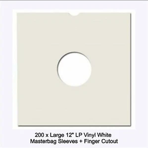 WEISSE 12" LP VINYL SCHALLPLATTE GROSSE KARTE MASTERBAG ÄRMELGELDBÖRSEN FINGERAUSSCHNITT 200 - Bild 1 von 8
