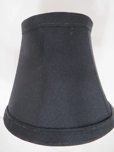 (1) Solid Black Chandelier/Candelabra Clip On Lamp Shade EUC - Picture 1 of 7