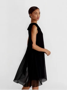 Lauren Ralph Lauren One Shoulder Samt Schleife Knielanges Kleid Gr. 0 SCHWARZ - Bild 1 von 13