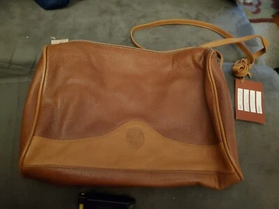 NUEVO Bolso Bandolera Unisa Marrón Cuero Texturizado Guijarro Nuevo con Etiquetas Vintage Beatnik Foto 1 de 4