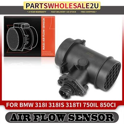 Sensor de flujo de masa de aire con carcasa para BMW 318i 318is 318ti 750iL 850Ci 1,9 L 5,4 L Foto 1 de 4