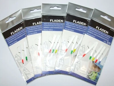5 Packs Daylight 5 Hook Size 3/0 Fishing Mackerel Feathers Lures Sea Pollack - Image 1 of 3