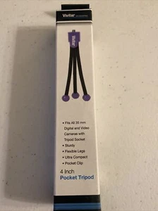 Vivitar Universal 4 Inch Flex Pocket Tripod Fits All 35mm Digital & Video Camera - Picture 1 of 6