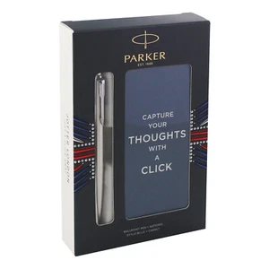 Parker Jotter Stainless Steel with Chrome Trim Ballpoint Pen with Notepad - Picture 1 of 5