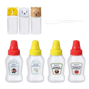 Mini Tomato Ketchup Bottles Portable Sauce Salad Dressing Squeeze Bottle - Picture 1 of 15