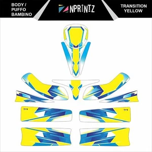 PUFFO BAMBINO TRANSITION YELLOW FULL KART STICKER KIT - KARTING -ROOKIE - Picture 1 of 3
