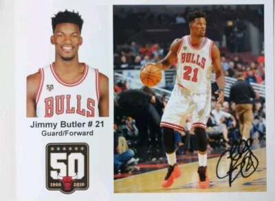 Jimmy Butler signed autographed Chicago Bulls 8X10 photo 50th Anniversary 2016 - Image 1 of 4