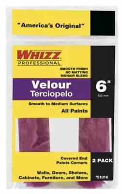 Whizz 51016 Purple Velour Shed-Resist Mini Paint Roller Cover 6 W x 3/16 Nap in. - Image 1 of 4