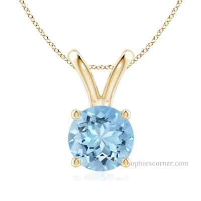 Collar colgante solitario aguamarina genuina de 1,25 quilates - plata de ley YGP Foto 1 de 2