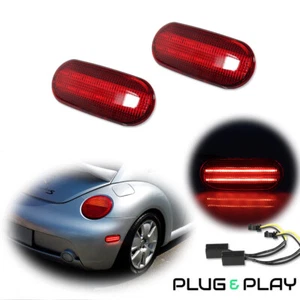For Volkswagen Beetle 1998-2005 LED Side Marker Parking Light Rear Red Lens 2PCS - Picture 1 of 11