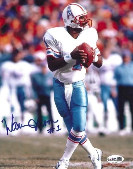 Autographed Warren Moon Houston Oilers 8x10 photo - w/JSA COA - Image 1 of 1