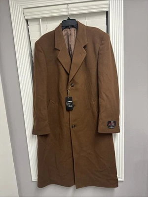 Silver Cloud Cashmere Wool Blend Italian Brown  Dress Over Coat Men's 44 L - Image 1 of 4