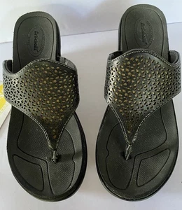 Dr. Scholls Keilsandalette schwarz Kunstleder Damen Größe 6 NEU - Bild 1 von 16