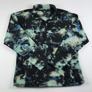 Volcom Mens L Black Green 1/4 Zip Winter Sports Outdoor Casual Fleece Jacket - Picture 1 of 24