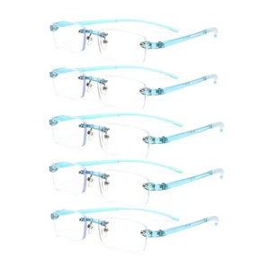 5 CONFEZIONI Occhiali da Lettura Rimless TR90 Elasticizzati Blu Lettore Ultraleggero da +50 a +4.0 - Foto 1 di 11