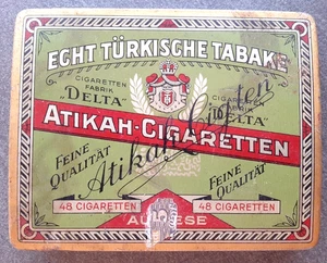 Alte Zigarettendose Atikah Cigaretten Delta Dresden Echt Türkische Tabake Werbun - Bild 1 von 5