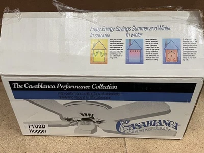 Casablanca Hugger 71U2D Brass Motor Antique / Light Oak Blades Ceiling Fan - Image 1 of 4