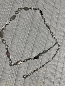 Vintage Y2K Silberfarben Kette Hüft Taillengürtel Flach Silber - Bild 1 von 2