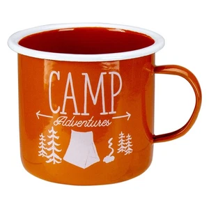 Raz 5.5” Orange and White Camp Adventures Mug - Picture 1 of 5