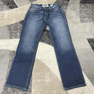 Pantalones de mezclilla Ariat M4 tiro bajo corte bootcut para hombre 32x36 azul vaquero occidental trabajo de rodeo Foto 1 de 4