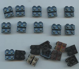 LEGO x 20 Black Plate, Modified 2 x 2 x 2/3 with 2 Studs on Side Hollow Bottom - Bild 1 von 1