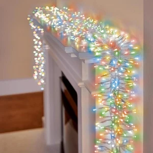 Xmas Cluster Lights 720 Led Multicolour With Clear Cable & Timer 9.3M Christmas - Picture 1 of 5