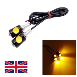 2Pc LED Black Micro Mini Tiny Small Indicators Turn Signal Motorcycle Motor Bike - Picture 1 of 8