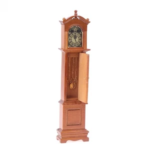 1:12 Dollhouse Miniature Wood Floor Clock Grandfather Clock Doll Furniture ModQ6 - Picture 1 of 8