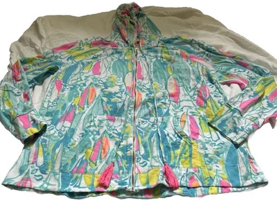Sudadera con capucha Lilly Pulitzer para mujer Beach and Bae amarre veleros talla L Foto 1 de 4