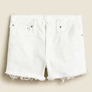J Crew Women's Relaxed Denim Short Size 28 White Raw Hem - Picture 1 of 12