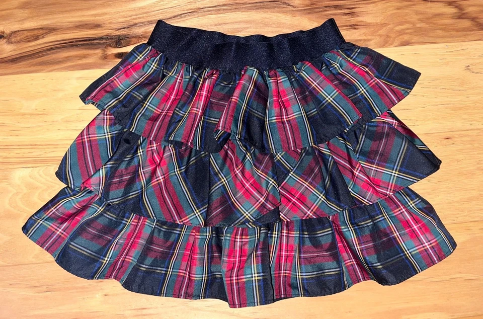 FALDA CON VOLANTES A CUADROS NEGRA Y ROJA RALPH LAUREN NIÑAS TALLA 6X EXCELENTE ESTADO LD5 Foto 1 de 3