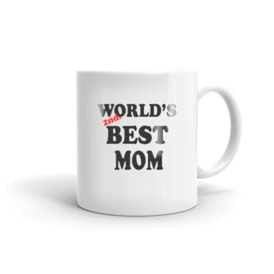 AFTERPRINTS World's 2nd Best Mom Coffee Tea Ceramic Mug Mother's Day Gift for Loving Mom