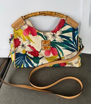 Relic Purse Sloane Satchel Tropical Print Flowers Bamboo Handles Shoulder Strap - Image 1 of 4