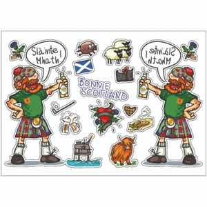 Scottish Sticker Sheet Decal Scottish Wall Self Adhesive Vinyl A4 PS0127 - Picture 1 of 1