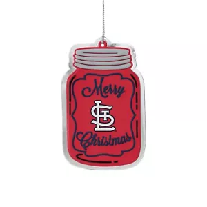 St Louis Cardinals Christmas Tree Holiday Flat Ornament - Mason Canning Jar Logo - Picture 1 of 1