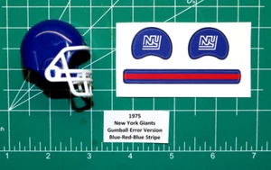 1975 OPI Error DISCO Giants DIECUT Football Gumball Helmets DECALS & BLUE HELMET - Picture 1 of 3