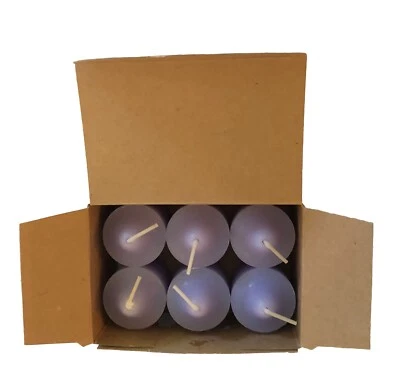 Retired PartyLite 6 Votive Relaxing Lavender Lt. Purple Candles - Image 1 of 4