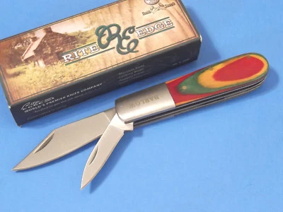 Rite EDGE RE5023MC BARLOW Multi-color wood pocket knife 3 1/4" closed NEW!  - Image 1 of 4