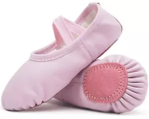 Ballet Shoes for Girls Toddler Dance Slipper PU Leather Kids Ballerina ShoePink - Picture 1 of 6