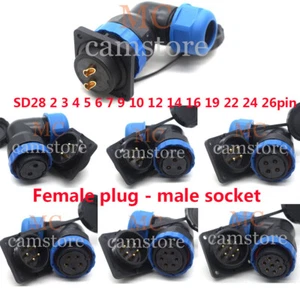 SD28 28MM 2-26Pin Panel Mount Waterproof IP67 Connector,Aviation Cable Connector - Picture 1 of 27