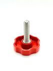5/16' Thumb Screw Bolts with Red Round Plastic Grip Clamping Knob 1/2' - 3 1/2'