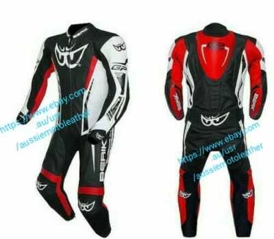 BERIK RED MOTORBIKE LEATHER SUIT MOTORCYCLE CE ARMOURED BIKER RACING RIDING SUIT - Image 1 of 3