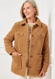 Talbots Shirt Jacket Sherpa Size XS Great Classic NEW! - Picture 1 of 2