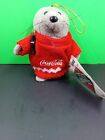 Coca Cola Plush Seal Christmas Tree Ornament 5" Red Sweater 1999 New With Tags