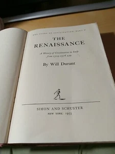 The Renaissance, By Will Durant, The Story of Civilization Part V Five 1953 - Picture 1 of 4