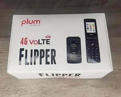 Plum Flipper 4G VoLTE Unlocked Flip Phone Black. AS-IS FOR PARTS.  - Image 1 of 4