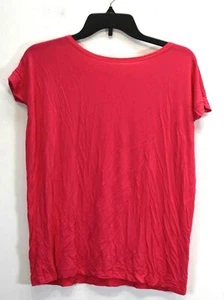 Piko Girl Solid Pink Cap Sleeve Scoop Neck Stretch Fit Casual Tee T-Shirt M - Picture 1 of 4