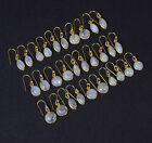 Wholesale 15pr 925 Silver 24ct Gold Overlay Rainbow Moonstone Earring Lot G420